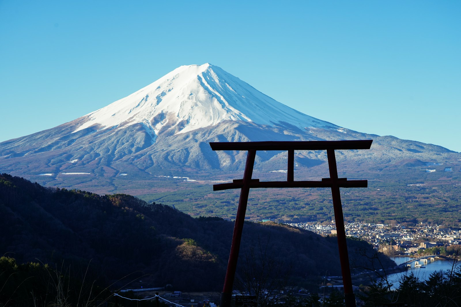 新倉山から見る富士山と五重塔